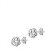 Sterling Silver Stud Rose Earrings